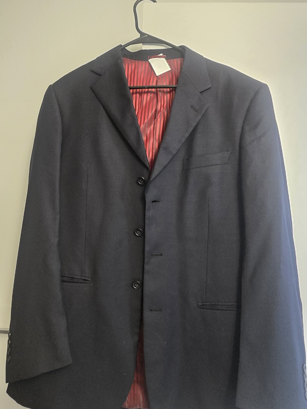 Isaac Mizrahi Black Blazer with Red Striped Lining